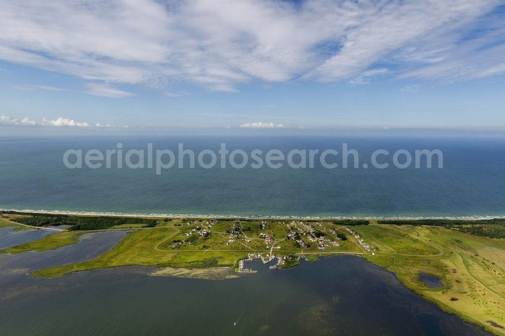 Aerial image Neuendorf auf Hiddensee - Harbor / marina on the Baltic coast in Neuendorf on the island Hiddensee in Mecklenburg-Western Pomerania