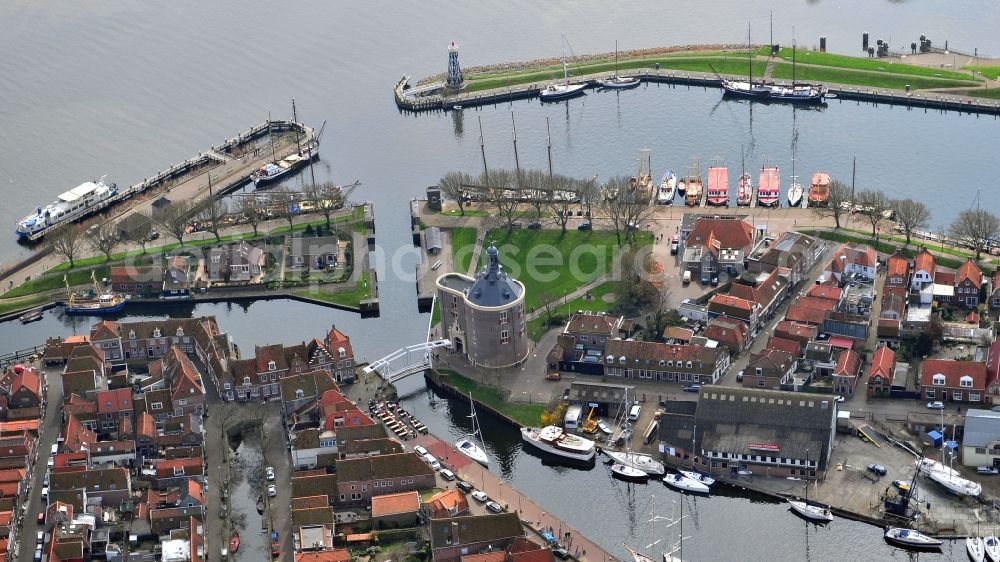 Enkhuizen from above - Old Port area in Enkhuizen in Noord-Holland, Netherlands