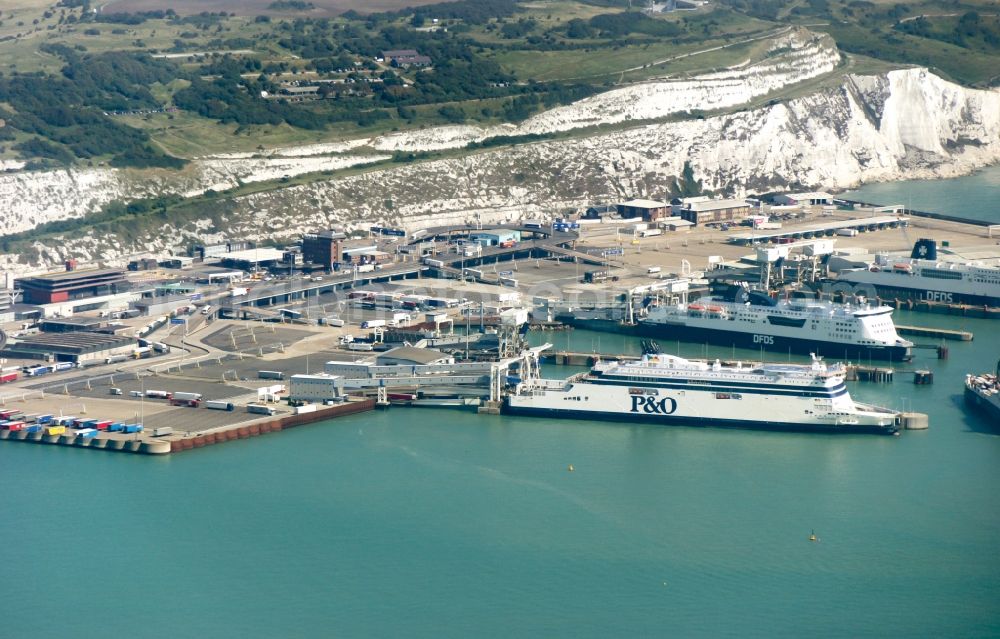 Aerial photograph Dover - Port facilities on the seashore of Dover, United Kingdom