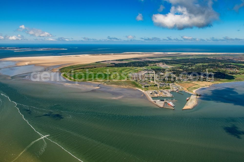 Aerial photograph Havneby - Port facilities on the seashore of the North Sea in Havneby at the island Roemoe in Denmark