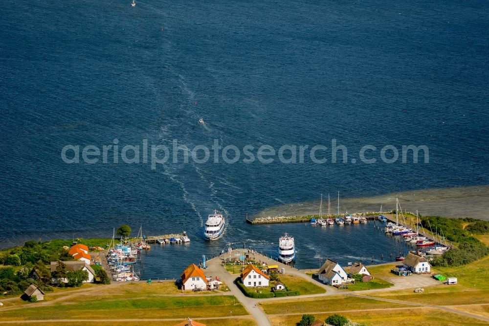 Aerial photograph Insel Hiddensee - Port facilities on the seashore of the Baltic Sea in the district Neuendorf in Insel Hiddensee in the state Mecklenburg - Western Pomerania