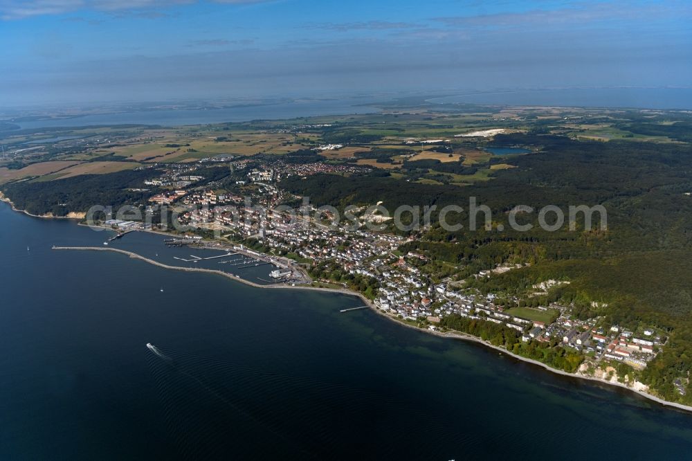 Aerial photograph Sassnitz - Port facilities on the seashore of the Baltic Sea in Sassnitz in the state Mecklenburg - Western Pomerania