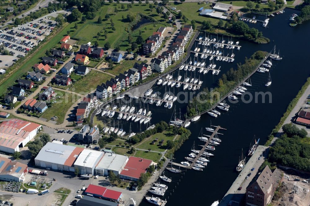 Aerial photograph Greifswald - Port facilities near the Marina in Greifswald in the state Mecklenburg - Western Pomerania