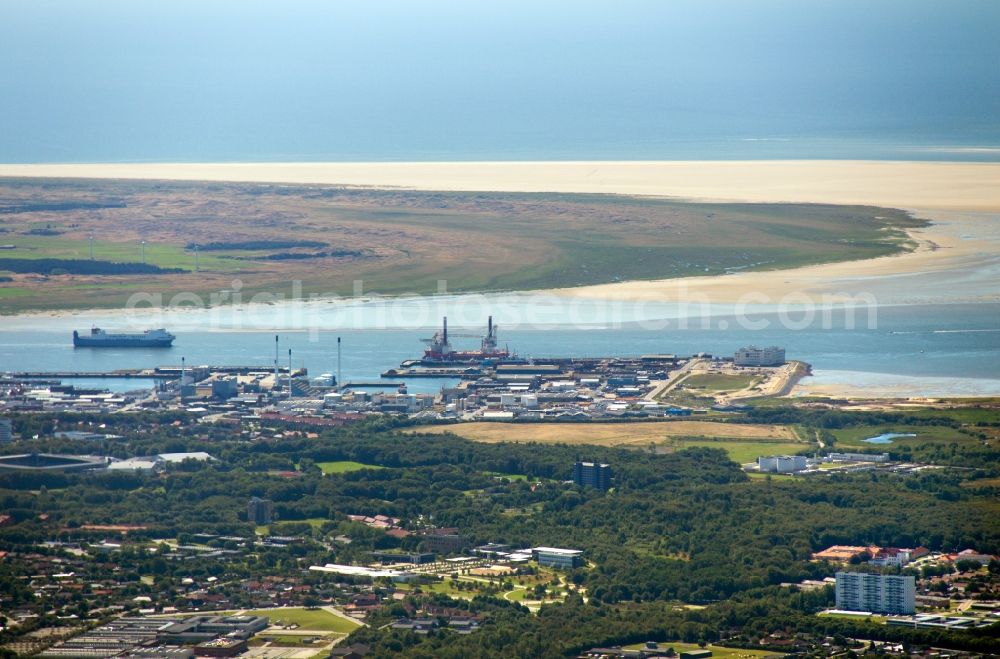 Aerial photograph Esbjerg - Docks and terminals with warehouses and freight forwarding and logistics companies in Esbjerg in Denmark. Titan Europe is a subsidiary of Titan Wind Energy in China