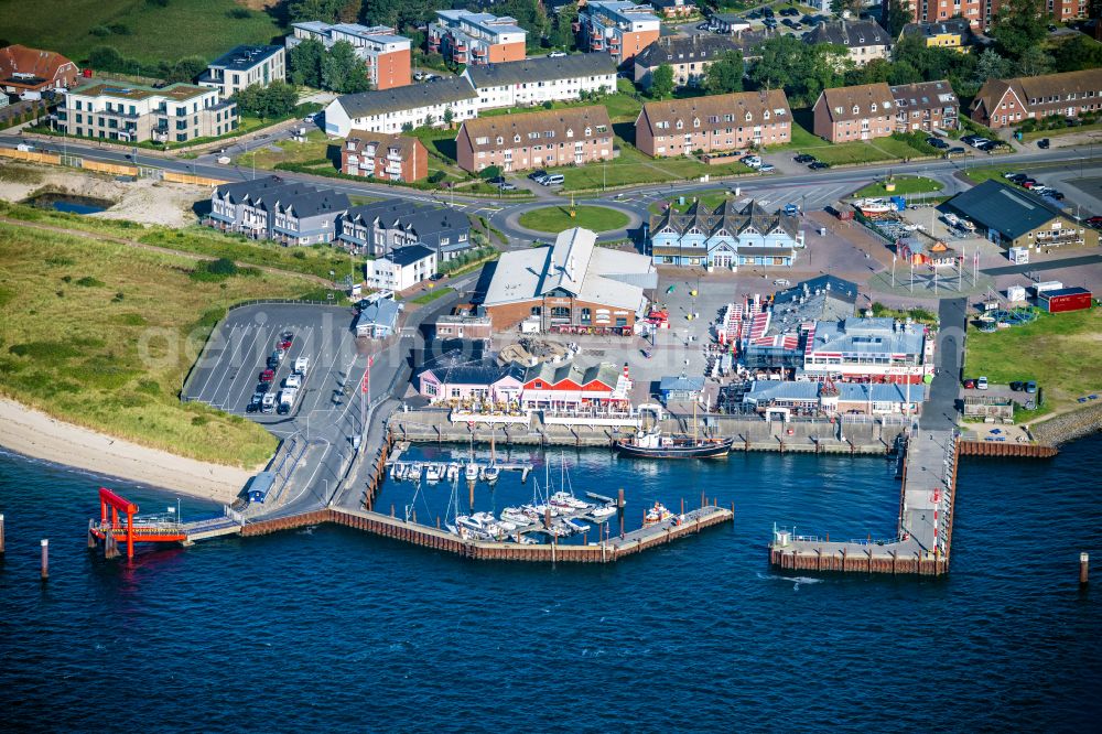 Aerial photograph List - Port facilities on the shores of the harbor of in List on Island Sylt in the state Schleswig-Holstein, Germany