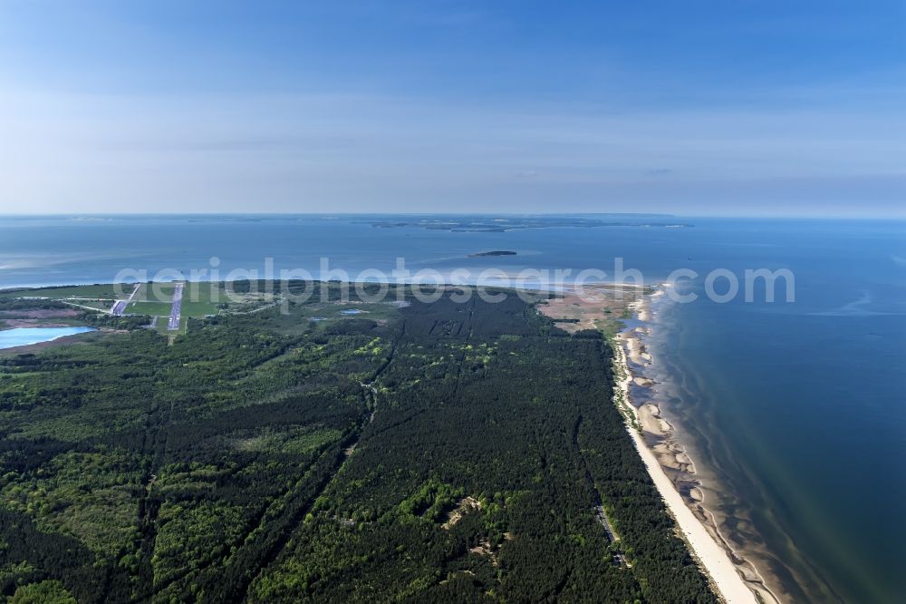 Aerial image Peenemünde - Port facilities on the shores of the harbor of River Peene in Peenemuende in the state Mecklenburg - Western Pomerania