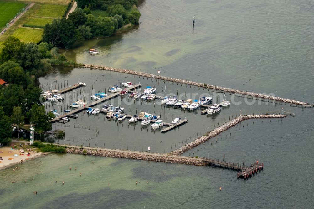 Klink from the bird's eye view: Port facilities on the shores of the harbor of mit Segel- und Motorbooten in Klink in the state Mecklenburg - Western Pomerania