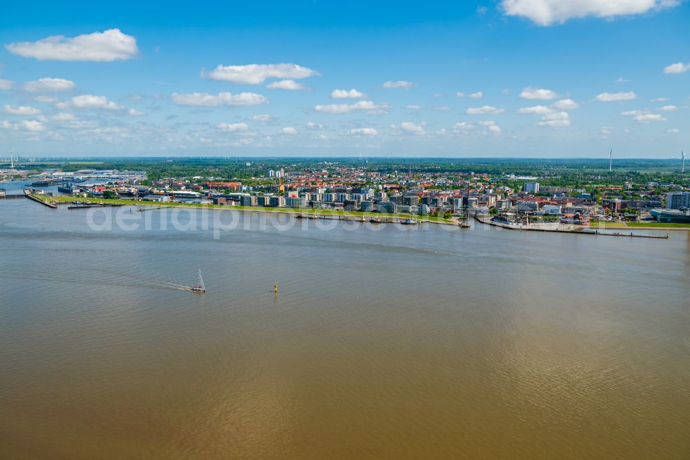 Aerial image Bremerhaven - Port facilities on the shores of the harbor of in Bremerhaven in the state Bremen, Germany