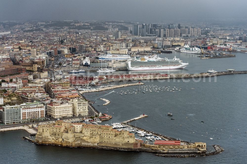 Neapel from above - Port area on the Mediterranean coast in Naples in Italy. comune.napoli.it