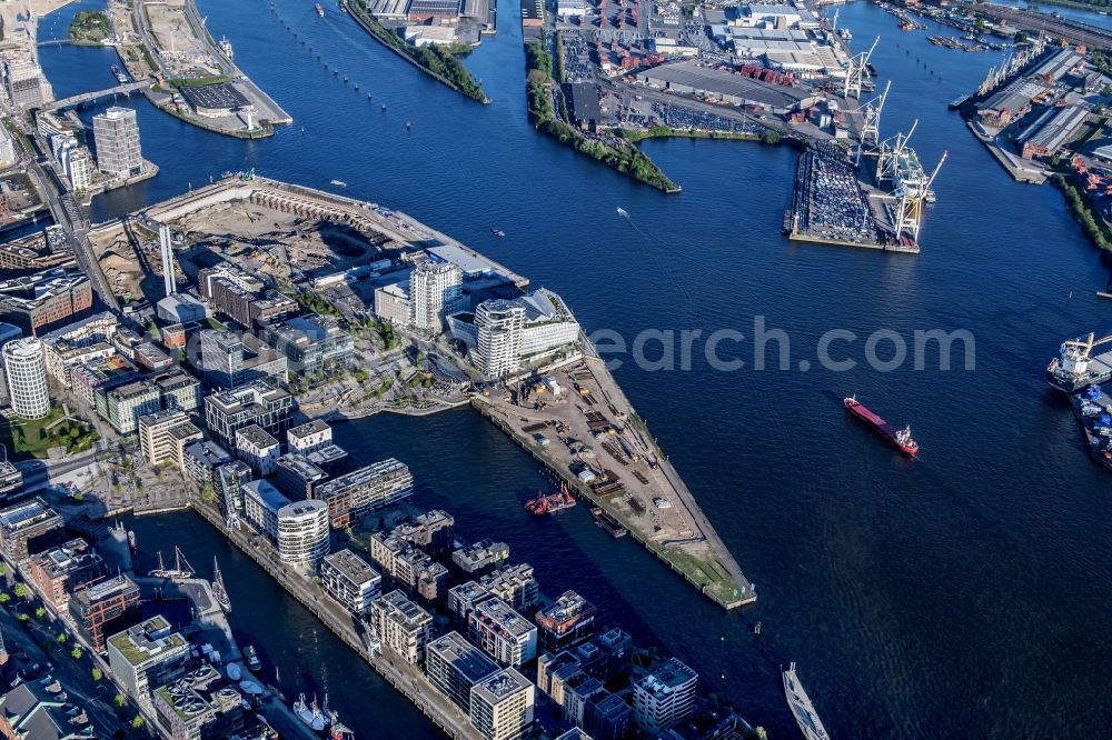 Aerial photograph Hamburg - The Elbe Philharmonic Hall on the river bank of the Elbe in Hamburg