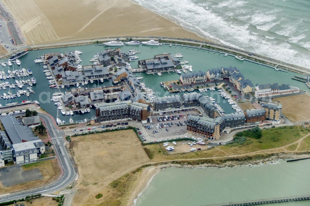 Aerial photograph Deauville - Harbour village and Marina in Deauville, Basse-Normandie in Normandy, France