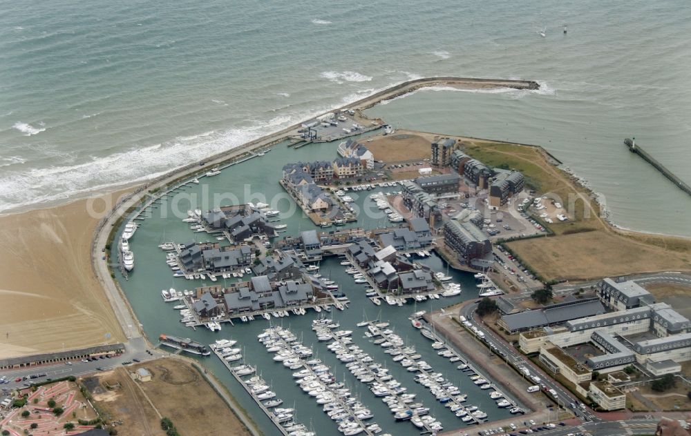 Deauville from the bird's eye view: Harbour village and Marina in Deauville, Basse-Normandie in Normandy, France