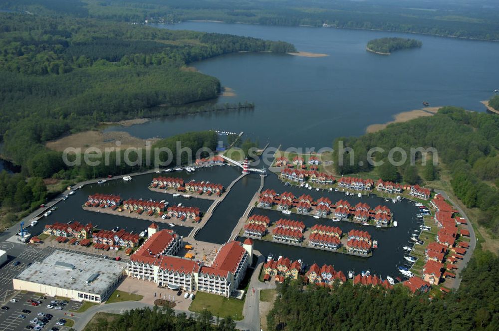 Aerial image RHEINSBERG - Blick auf das fertige Hafendorf Rheinsberg - Projektgesellschaft Hafendorf Rheinsberg GmbH,Lenaustr. 27,D-12305 Berlin,Telefon: +49 33931/34 161,Telefax: +49 33931/34 163,Email: info@hafendorf-rheinsberg.de,Achim Walder: