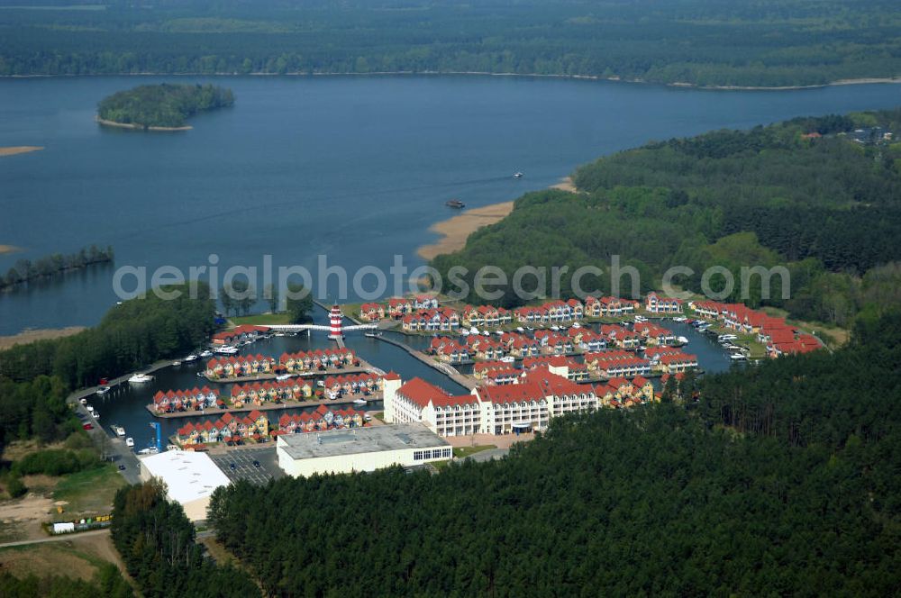 Aerial image RHEINSBERG - Blick auf das fertige Hafendorf Rheinsberg - Projektgesellschaft Hafendorf Rheinsberg GmbH,Lenaustr. 27,D-12305 Berlin,Telefon: +49 33931/34 161,Telefax: +49 33931/34 163,Email: info@hafendorf-rheinsberg.de,Achim Walder: