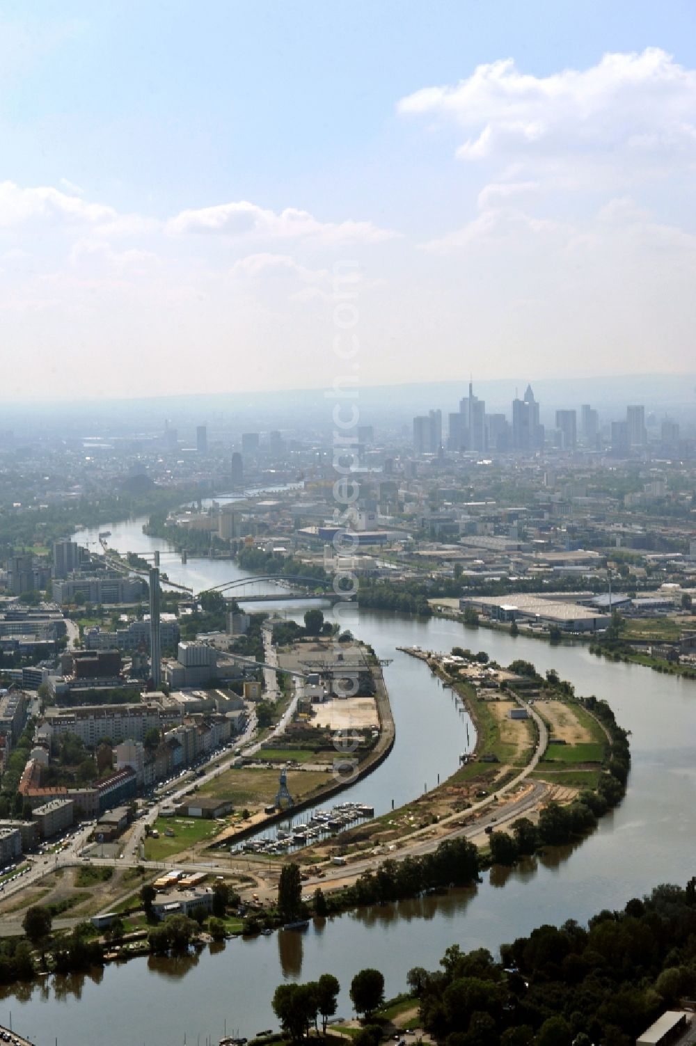 Aerial image Offenbach - View of harbour island in Offenbach am Main in the state Hesse