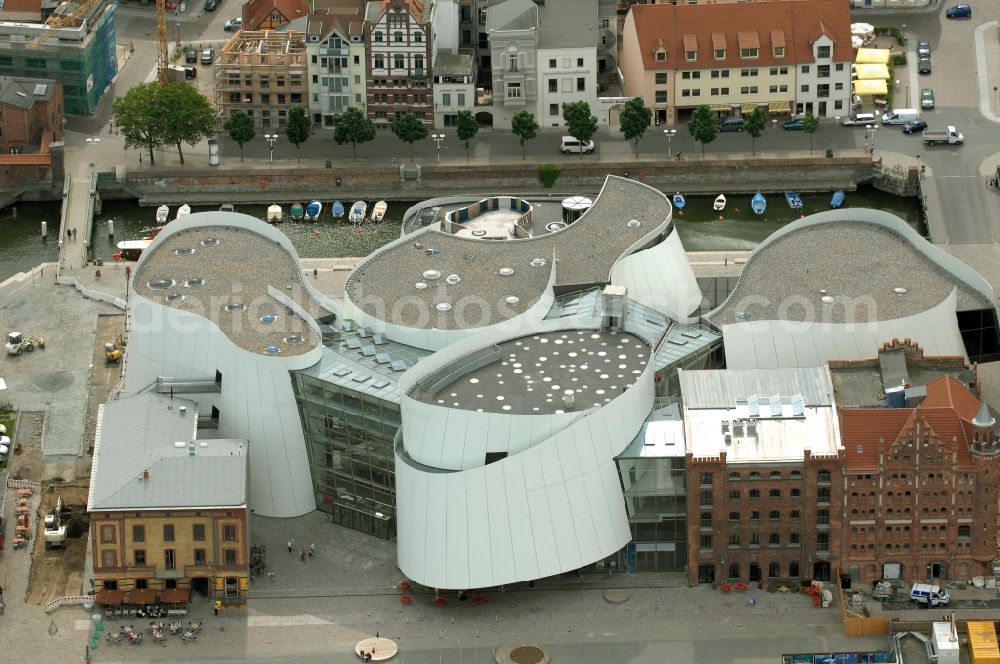 Aerial image Stralsund - Harbor island by Ozeaneum Oceanographic Museum in Stralsund in Mecklenburg - Western Pomerania