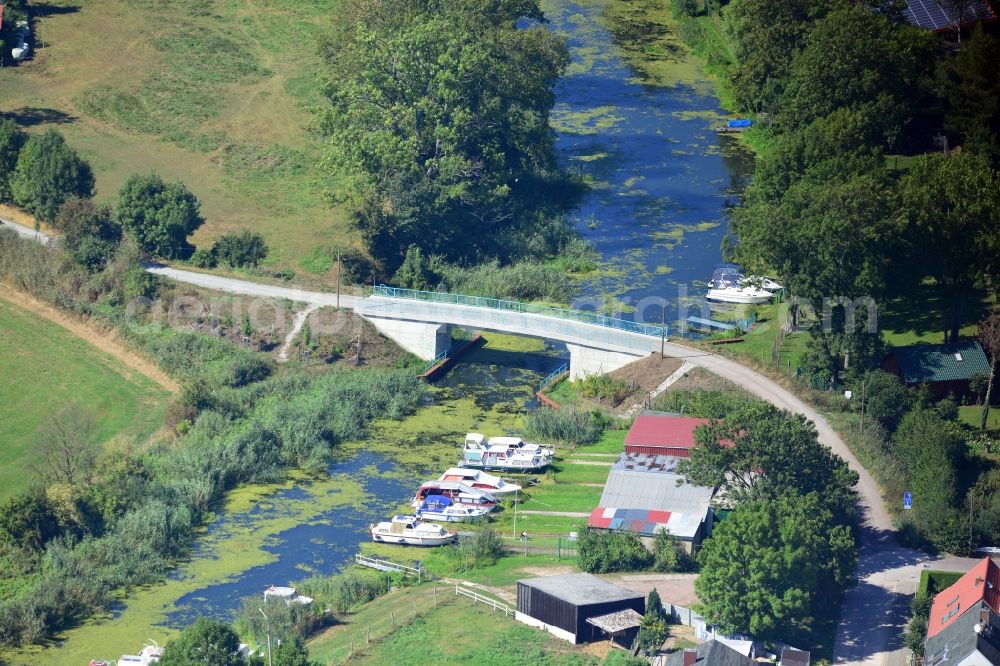 Aerial image Genthin - The Hagen bridge over the Old Altenplathow Canal in the state Saxony-Anhalt