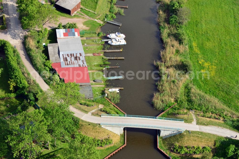 Aerial image Genthin - The Hagen bridge over the Old Altenplathow Canal in the state Saxony-Anhalt