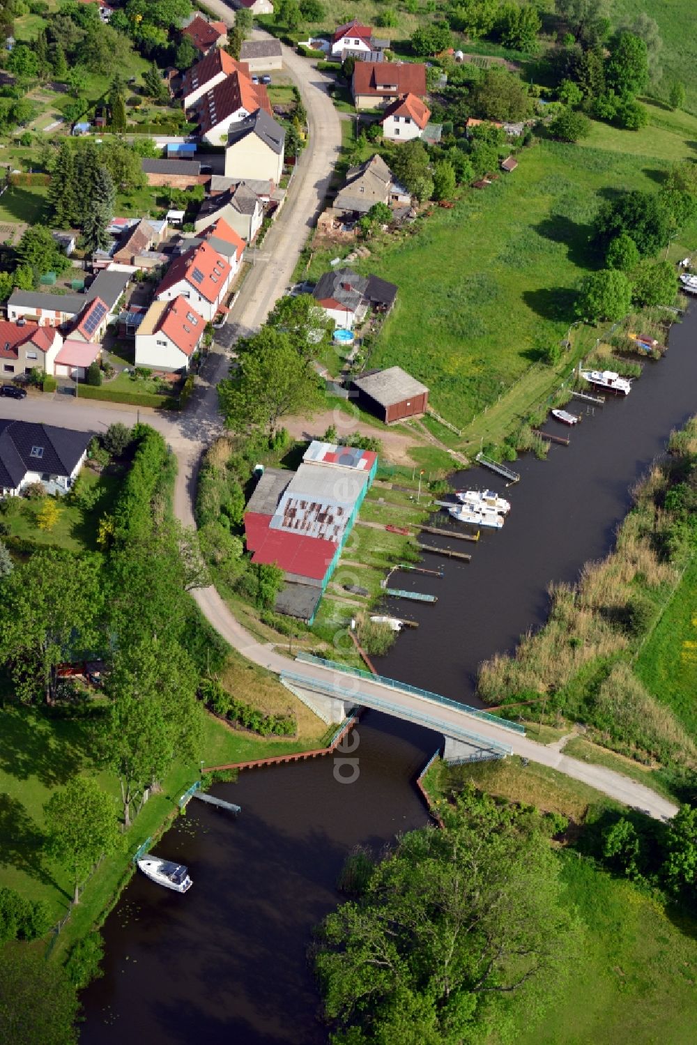 Aerial photograph Genthin - The Hagen bridge over the Old Altenplathow Canal in the state Saxony-Anhalt