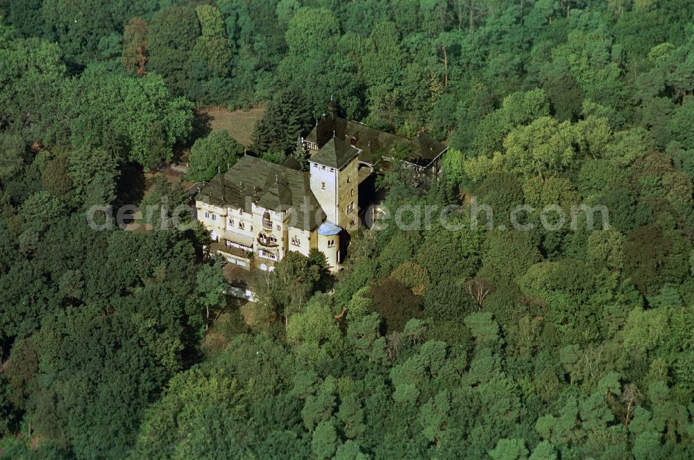 Kleinmachnow from above - View Hakeburg Kleinmachnow in Brandenburg. The Hakeburg is a large castle-like villa. The castle built in the mid 14th century on the ruins of a fortress Ascanians as custom house and has a checkered history. Today the area is used as a conference and events center