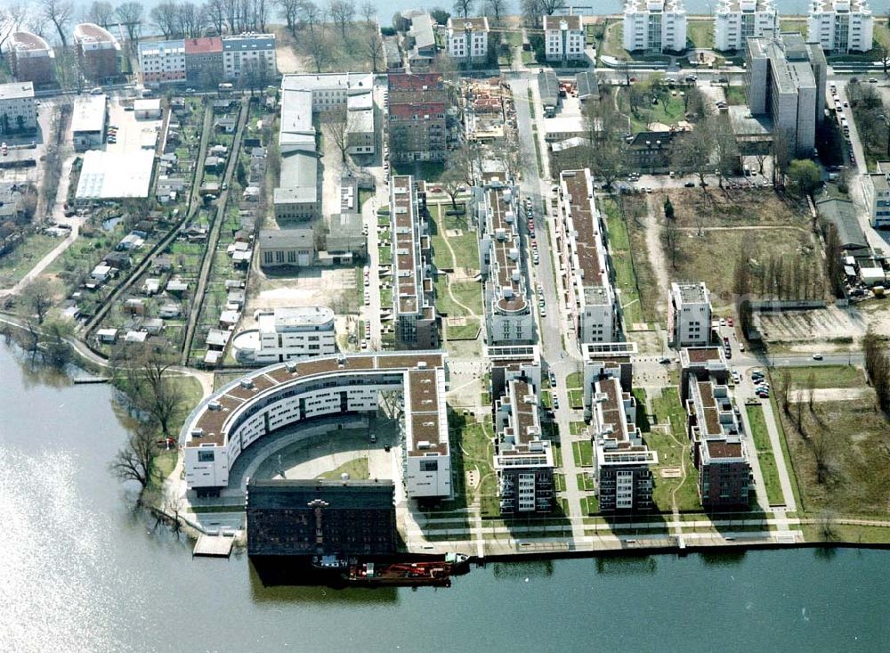 Berlin - Stralau from the bird's eye view: Halbinsel Alt- Stralau in Berlin - Friedrichshain.