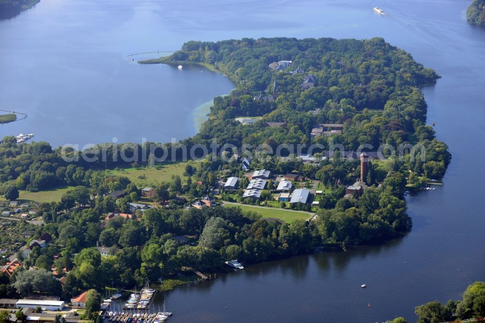 Aerial image Potsdam - View of peninsula Hermannswerder in Potsdam in Brandenburg