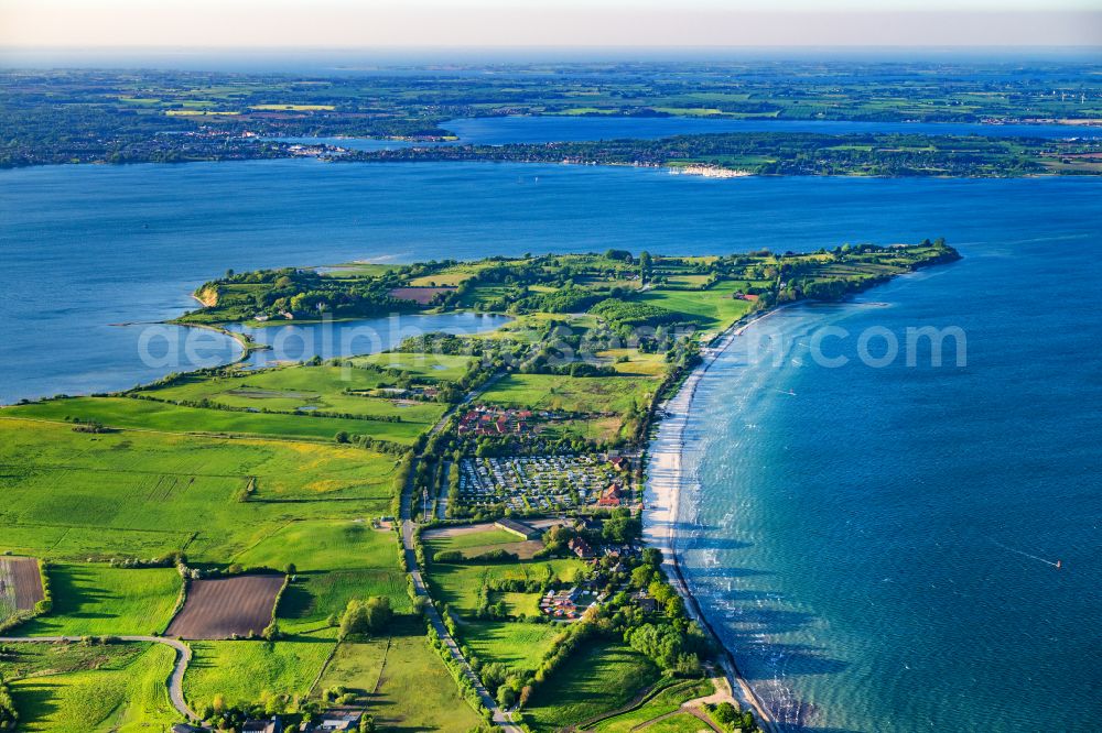 Aerial image Glücksburg - Peninsula Holnis in the Flensburg Fjord in Gluecksburg in the state Schleswig-Holstein, Germany