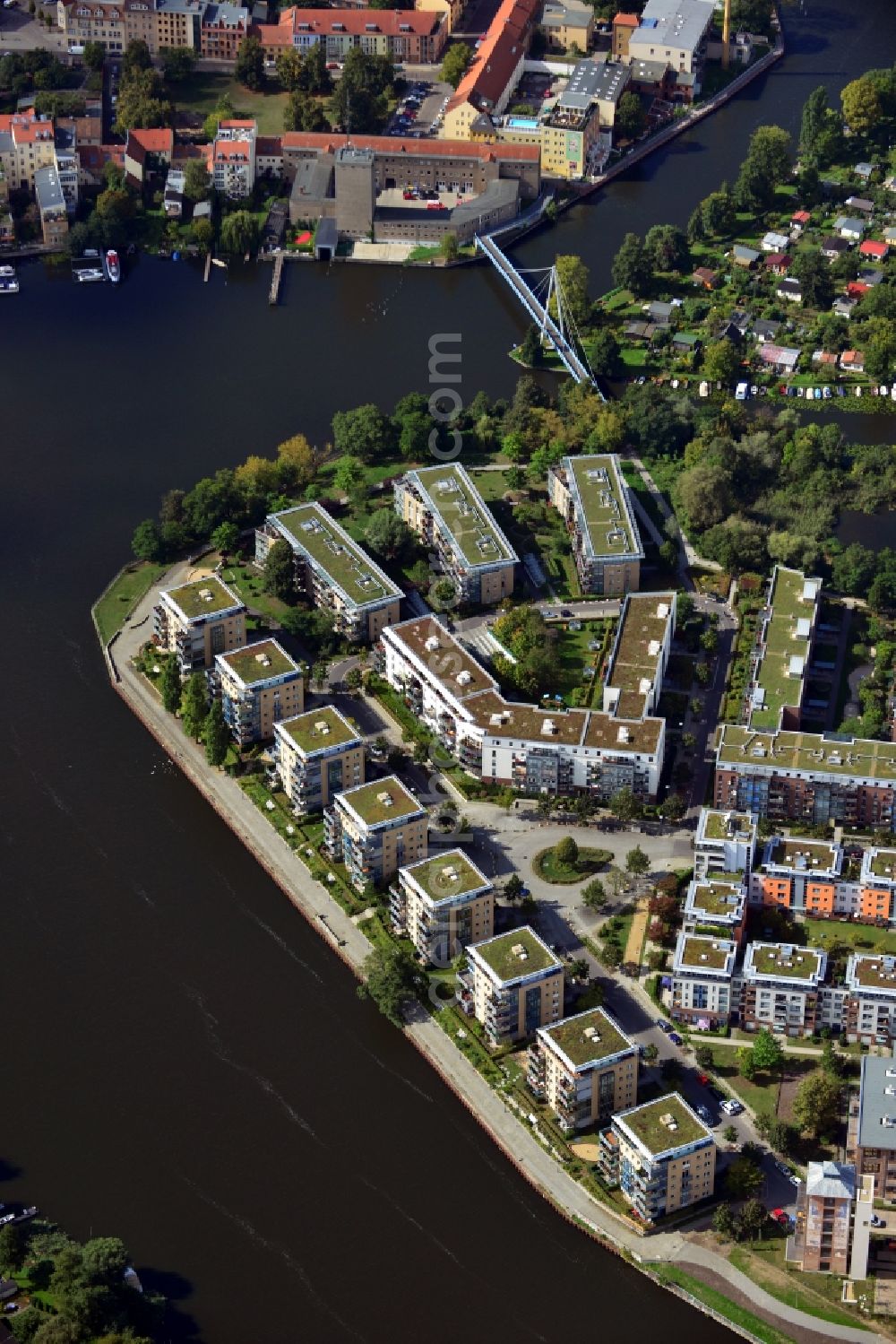 Berlin OT Köpenick from the bird's eye view: View of the peninsula Krusenick in the district of Koepnick in Berlin