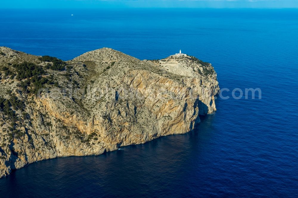 Aerial photograph Pollenca - Peninsula Formentor with Cape in Pollenca in Balearische Insel Mallorca, Spain