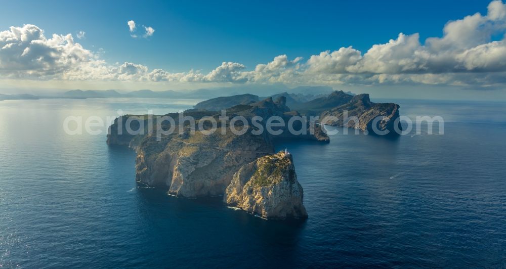 Aerial photograph Pollenca - Peninsula Formentor with Cape in Pollenca in Balearische Insel Mallorca, Spain