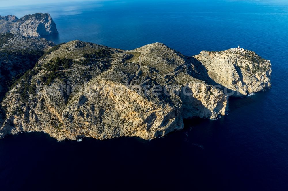 Pollenca from the bird's eye view: Peninsula Formentor with Cape in Pollenca in Balearische Insel Mallorca, Spain