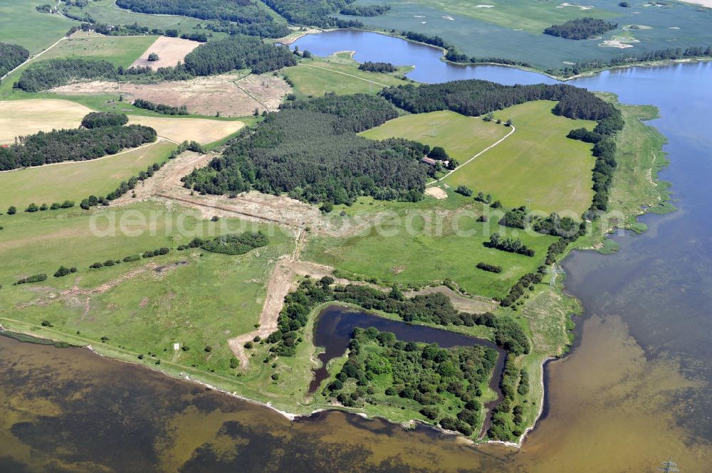 Aerial image Gustow - Prosnitz - Halbinsel Prosnitz der Insel Rügen im Meeresarm Strelasund in Mecklenburg-Vorpommern. Paninsula Prosnitz of the Rugia island in the estuary Strelasund in Mecklenburg-Western Pomerania.