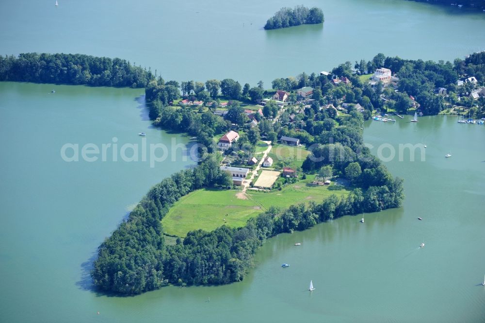 Aerial image Bad Saarow - View of peninsula on the Scharmützelsee in Bad Saarow in Brandenburg