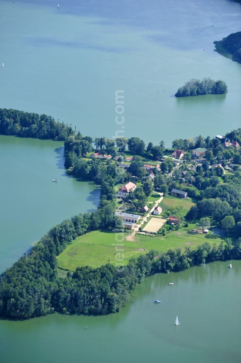 Aerial photograph Bad Saarow - View of peninsula on the Scharmützelsee in Bad Saarow in Brandenburg