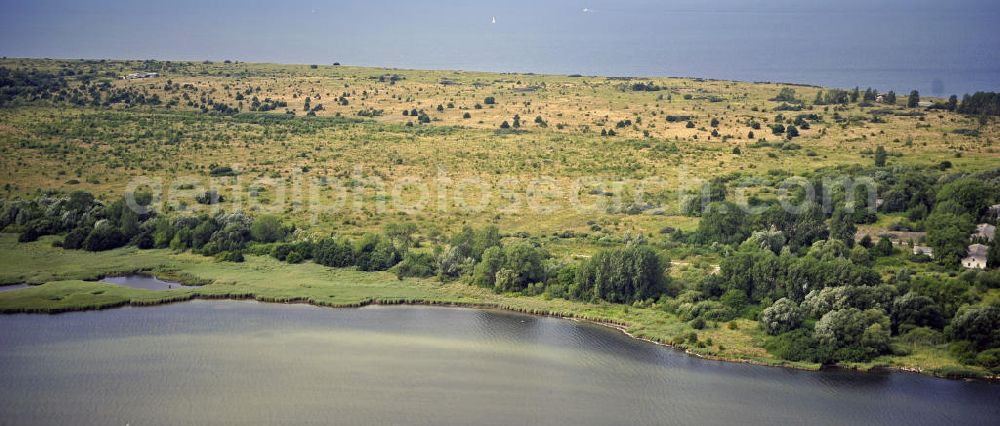 Rerik from above - Blick auf die Halbinsel Wustrow. Die 10 Quadratkilometer große Halbinsel befindet sich westlich von Rerik in der Mecklenburger Bucht. View of the peninsula Wustrow. The 10-square-kilometer peninsula is located west of Rerik in the Mecklenburg Bay.