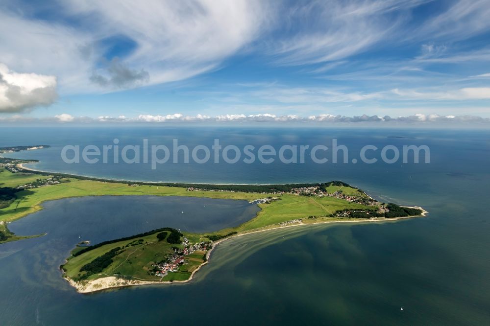 Aerial photograph Thiessow - View of the peninsula Moenchgut near Thiessow on the island Ruegen in Mecklenburg-West Pomerania