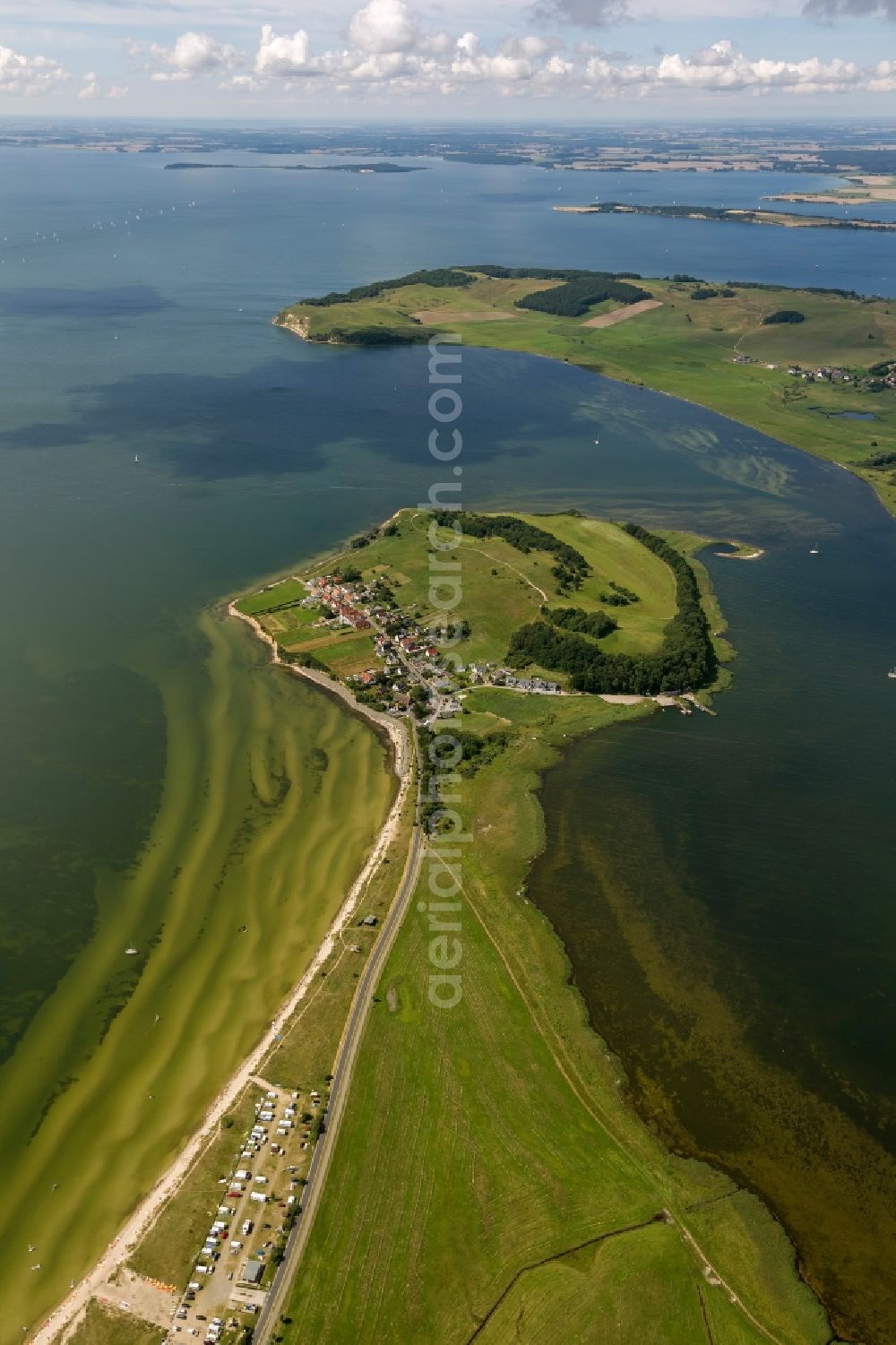 Aerial image Thiessow - View of the peninsula Moenchgut near Thiessow on the island Ruegen in Mecklenburg-West Pomerania