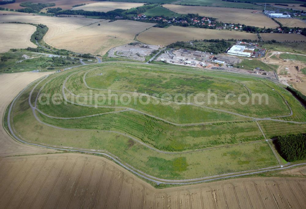 Löbichau from above - Blick auf die Halde Beerwalde. Diese ist Teil vom Offiziellen Begleitprojekt der Bundesgartenschau 2007.