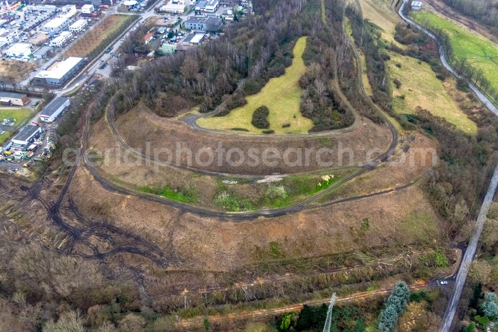 Gladbeck from the bird's eye view: Reclamation site of the former mining dump in NSG Natroper Feld in Gladbeck in the state North Rhine-Westphalia, Germany