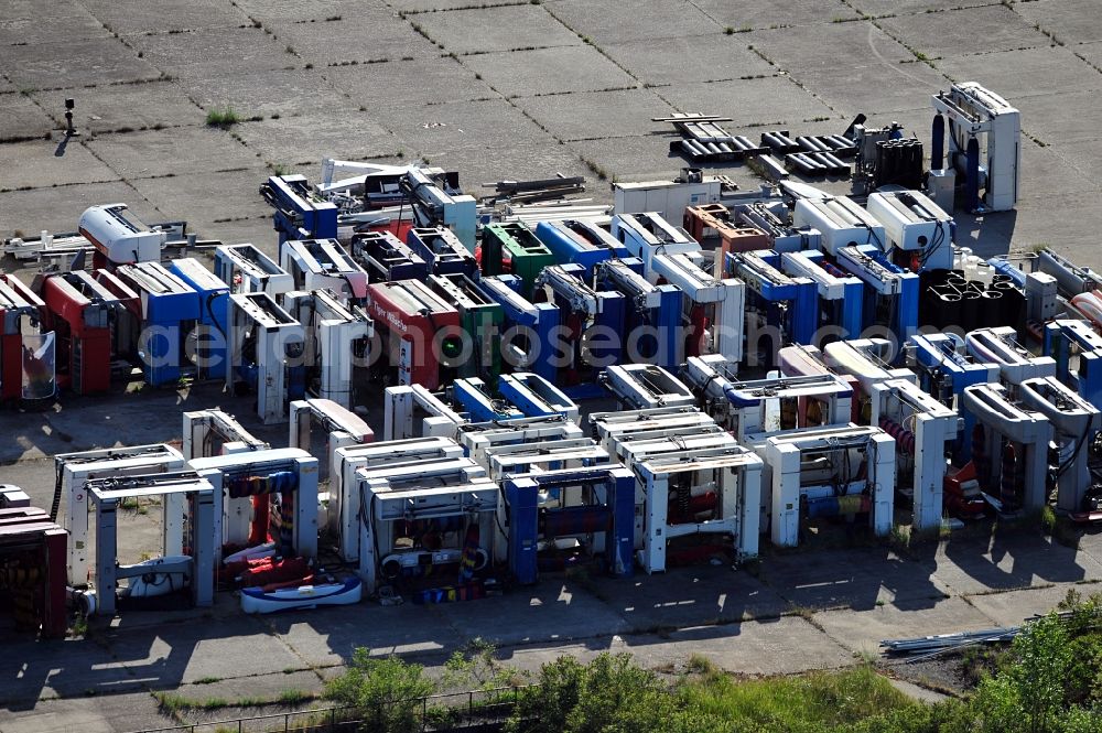 Aerial photograph Bad Schmiedeberg - View of a stockpile of used car washes in Bad Schmiedeberg OT Ogkeln in Saxony-Anhalt