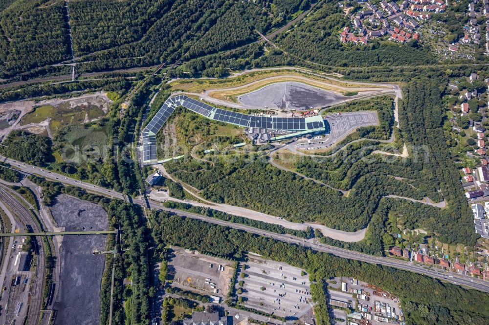 Bottrop from the bird's eye view: Prosper heap on the north side of the Alpincenter in Bottrop in the state of North Rhine-Westphalia, Germany