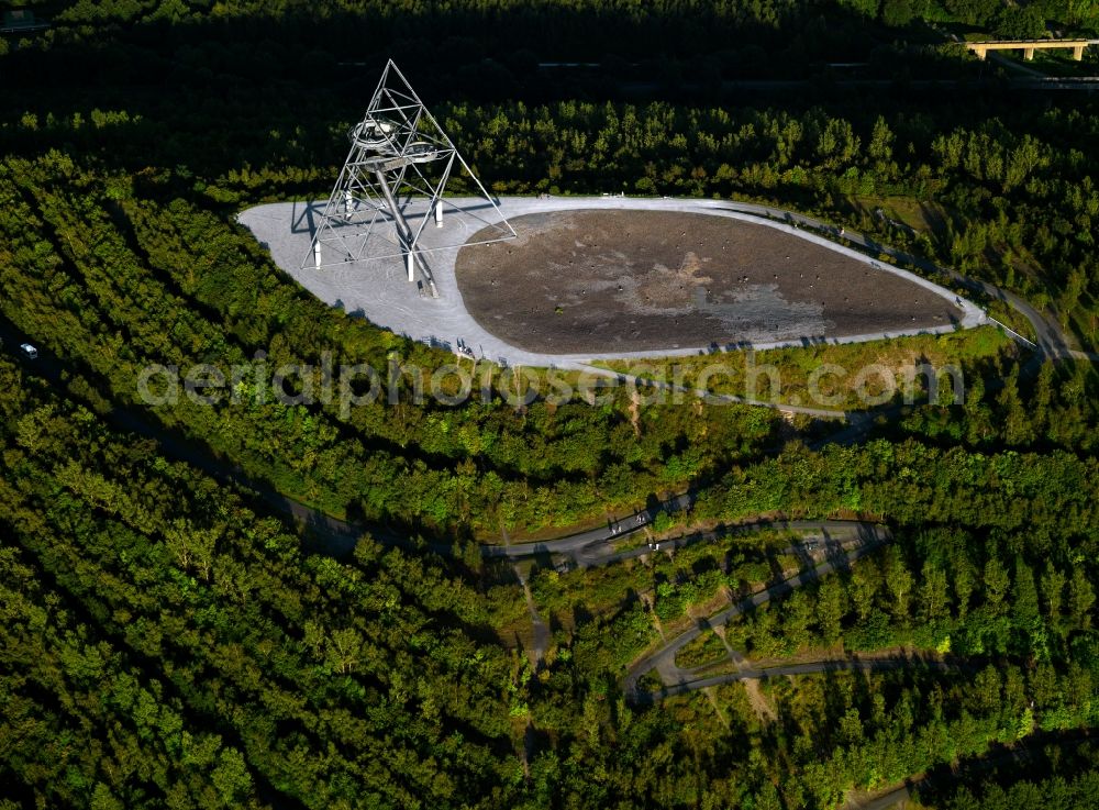 Bottrop from above - View of the Haldenereignis Emscherblick in Bottrop in the state North Rhine-Westphalia. The Haldenereignis Emscherblik, also called tetrahedron, is a free accessible observation tower