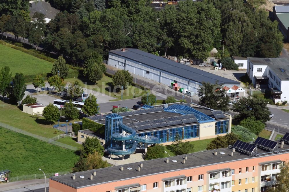 Kamenz from the bird's eye view: Indoor swimming pool in Kamenz in the state of Saxony