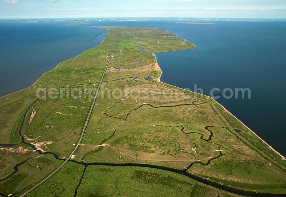 Aerial image Langeneß - Langeneß is a municipality in the district of Nordfriesland in Schleswig-Holstein