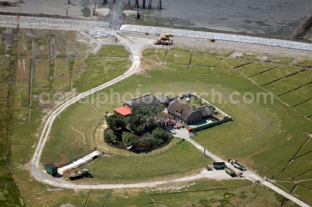 Aerial photograph Pellworm - Hallig Suedfall in Pellworm in Schleswig-Holstein. Wadden Sea at low tide. Top Pellworm