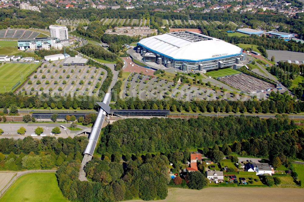 Aerial photograph Gelsenkirchen - View of the station VELTINS-Arena in Gelsenkirchen in the state North Rhine-Westphalia