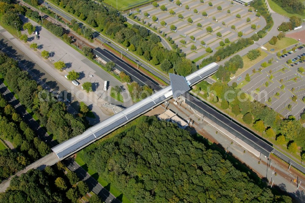 Gelsenkirchen from the bird's eye view: View of the station VELTINS-Arena in Gelsenkirchen in the state North Rhine-Westphalia