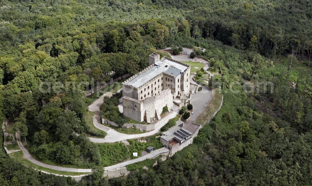 Hambach from above - Das Hambacher Schloss beim Ortsteil Hambach der rheinland-pfälzischen Stadt Neustadt. Es gilt wegen des Hambacher Festes, das dort 1832 stattfand, als Symbol der deutschen Demokratiebewegung. Hambach Castle in the district Hambach of the town of Neustadt. It is because of the Hambach Festival, which took place there in 1832, a symbol of German democracy movement.