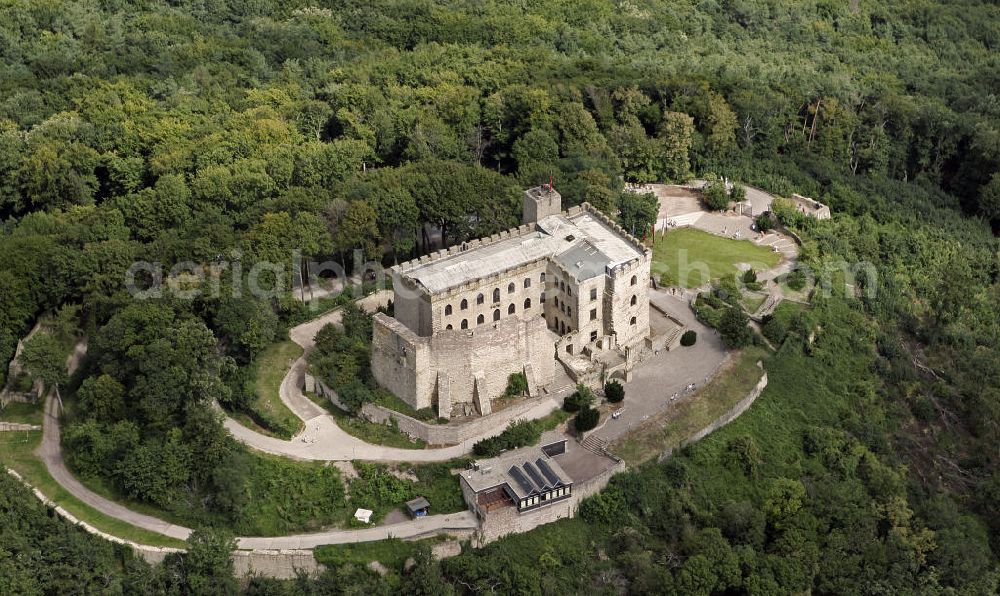 Hambach from the bird's eye view: Das Hambacher Schloss beim Ortsteil Hambach der rheinland-pfälzischen Stadt Neustadt. Es gilt wegen des Hambacher Festes, das dort 1832 stattfand, als Symbol der deutschen Demokratiebewegung. Hambach Castle in the district Hambach of the town of Neustadt. It is because of the Hambach Festival, which took place there in 1832, a symbol of German democracy movement.