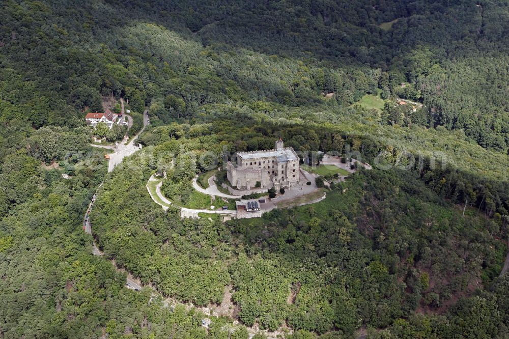 Aerial photograph Hambach - Das Hambacher Schloss beim Ortsteil Hambach der rheinland-pfälzischen Stadt Neustadt. Es gilt wegen des Hambacher Festes, das dort 1832 stattfand, als Symbol der deutschen Demokratiebewegung. Hambach Castle in the district Hambach of the town of Neustadt. It is because of the Hambach Festival, which took place there in 1832, a symbol of German democracy movement.